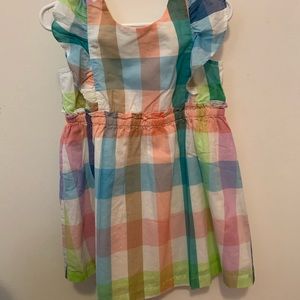 Toddler girl plaid dress with flutter sleeves